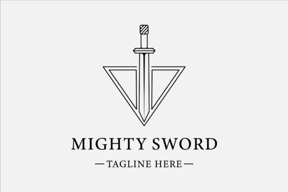 Download Sword Logo Line Art Simple Minimalist - Logo Collection