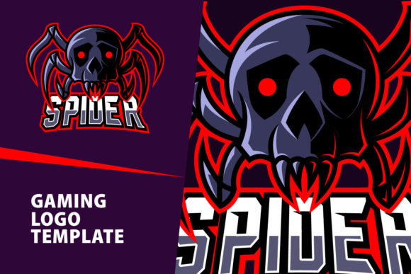 Download Spider Skull Mascot Gaming Logo Design - Logo Collection