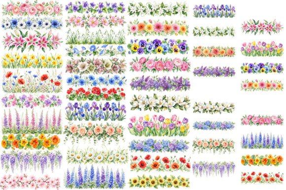 Download Watercolor Floral Border Sublimation PNG - Premium Resources