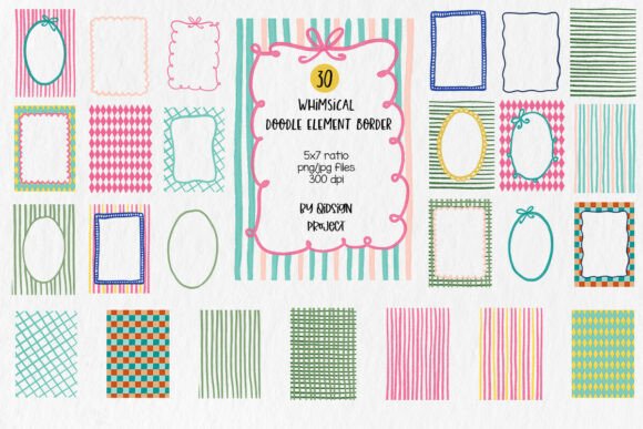 Download Whimsical Doodle Border Frames Set - Premium Resources