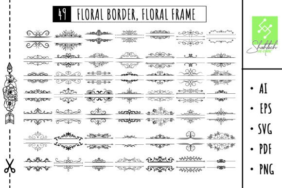 Download Floral Border Svg, Floral Frame Bundle. - Premium Bundle